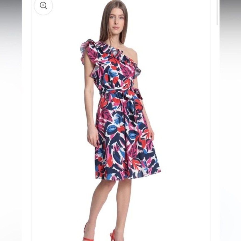 Donna Morgan Eliza Dress Floral One Shoulder size 14 new w/o tags